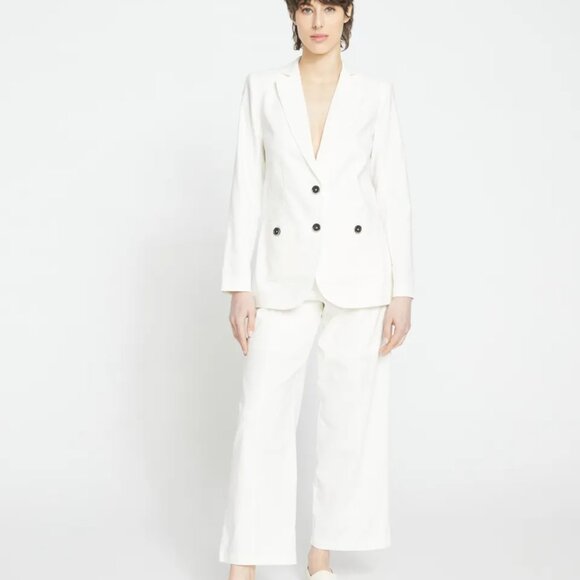 Universal Standard NWT Size 0-00 White Coastal Linen Blazer - Picture 1 of 12